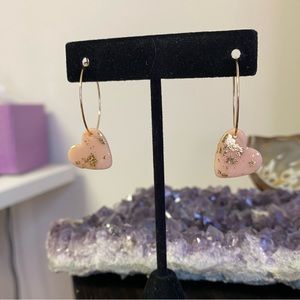 Handmade polymer clay hoop earrings